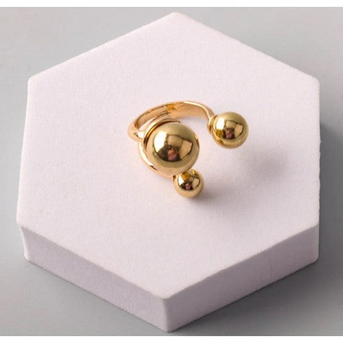 RN11573GS Open Orbs Ring in Gold