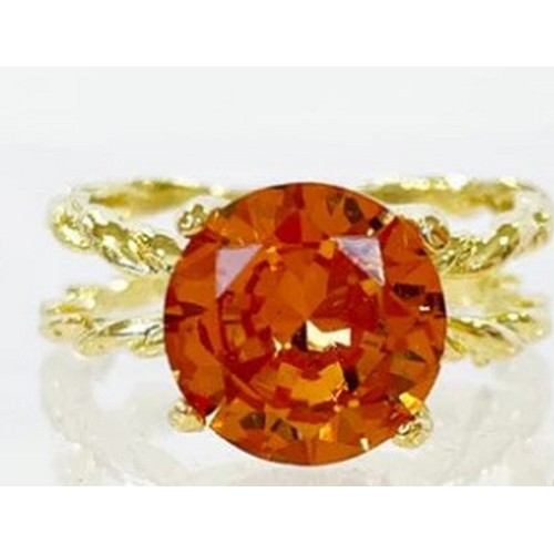 IRI-886BT Gold Double Band Solitaire Ring in Red 