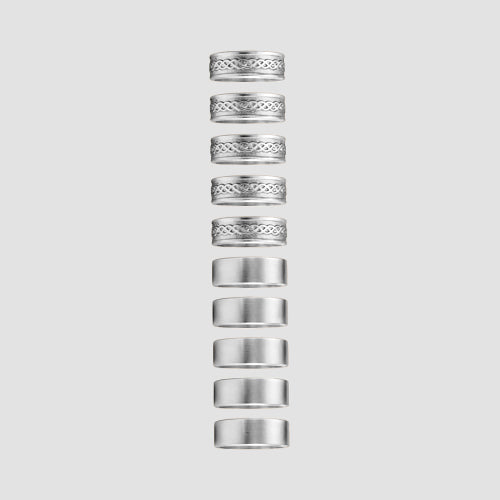 Set Of 10 Toe Rings in Silver