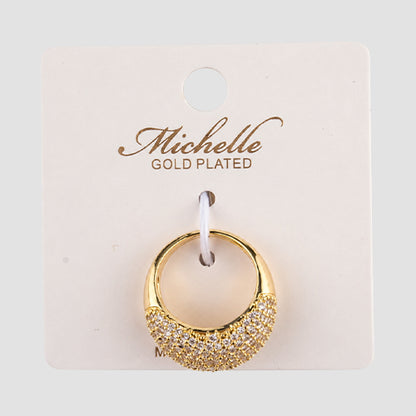 Gold Plated Rhinestone Chunky Ring