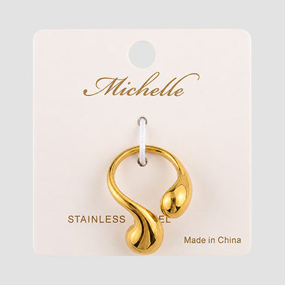 Stainless Steel Chunky Molten Drip Ring in Gold