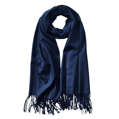 WSK2091 Cashmere Pashmina Navy