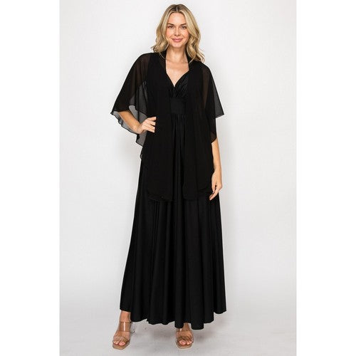 6201 Chiffon Shawl in Black