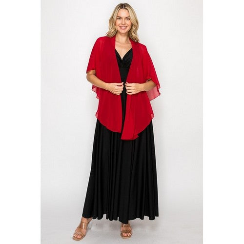 6201 Chiffon Shawl in Red