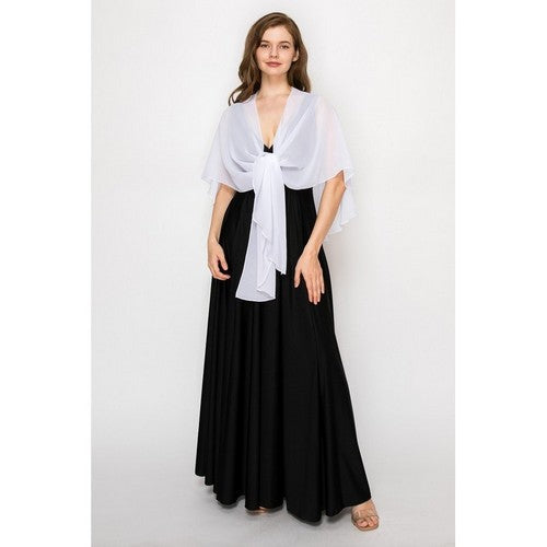 6201 Chiffon Shawl in White