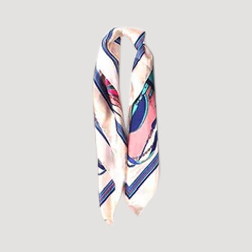 KSF0234 Handbag Print Twilly Scarf in Beige