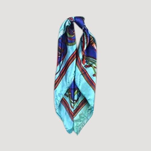 KSF0234 Handbag Print Twilly Scarf in Blue