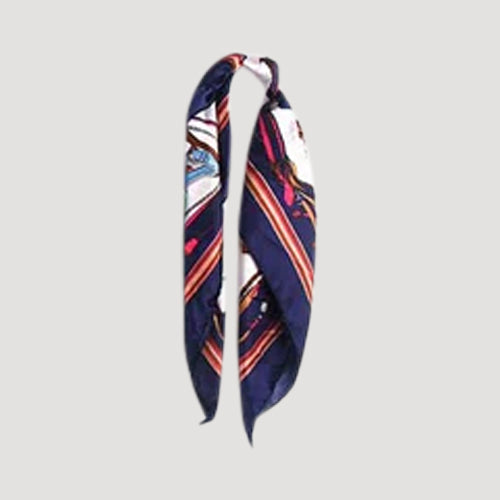 KSF0234 Handbag Print Twilly Scarf in Navy