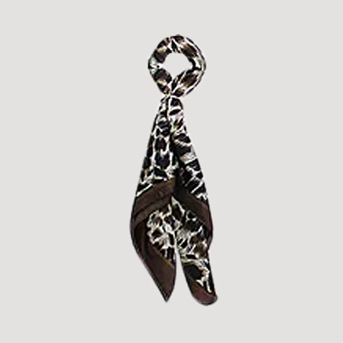 RNT0930 Leopard Print Twilly Scarf in Olive