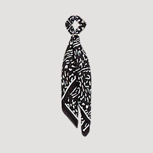 RNT0933 Abstract Animal Print Twilly Scarf in Black