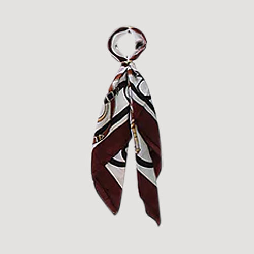 RNT1170 Buckle Print Twilly Scarf in Brown