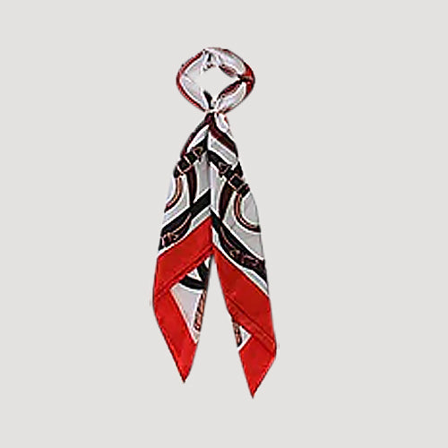 RNT1170 Buckle Print Twilly Scarf in Orange