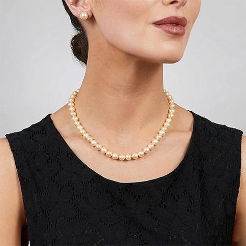 Pearl Necklace & Earring Set Ivory