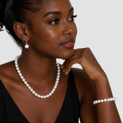 Pearl 3-Piece Dangle Earring Set in White