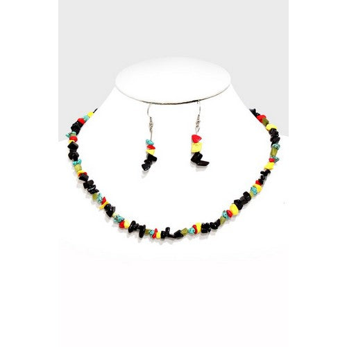 FN1101 Bead Necklace & Earring Set Independence 