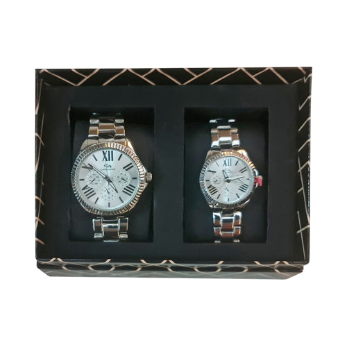 His & Her 2pc Metal Watch Set