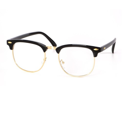 Malcolm X Clubmaster Clear Lens Shades in Black