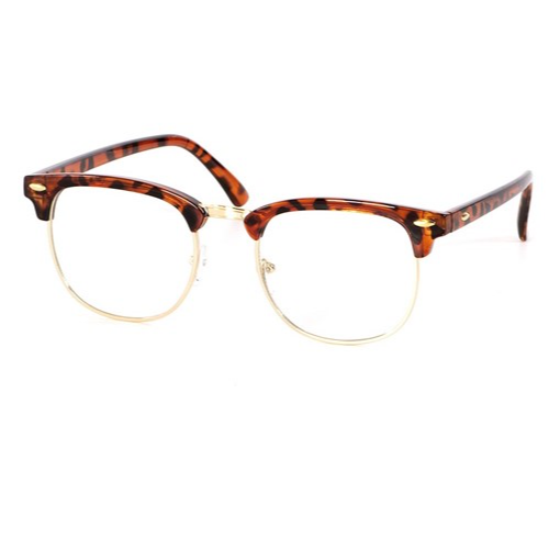 Malcolm X Clubmaster Clear Lens Shades in Tortoise Shell