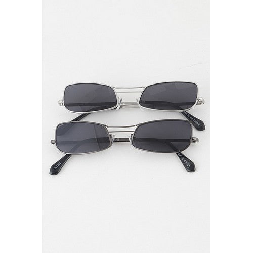 Retro Oblong Metal Rim Aviator Shades