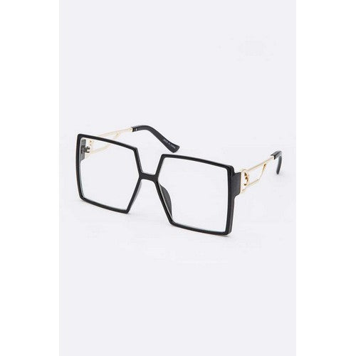 Oversize Bow Detail Arm Clear Lens Shades