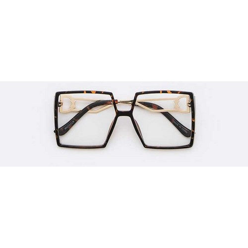 Oversize Bow Detail Arm Clear Lens Shades