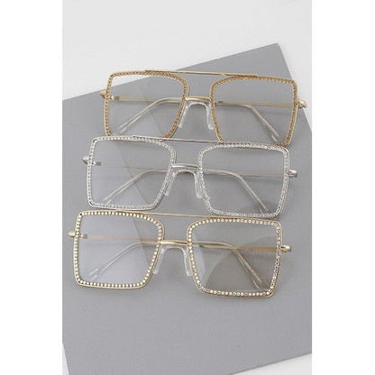 SA490 Rhinestone Rim Metal Shades