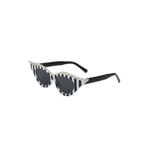 CE-HS1237 Edge Trim Cat Eye Shades in Black & White