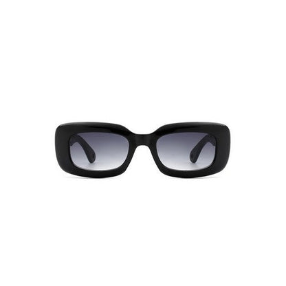 Rib Arm Retro Shades in Black