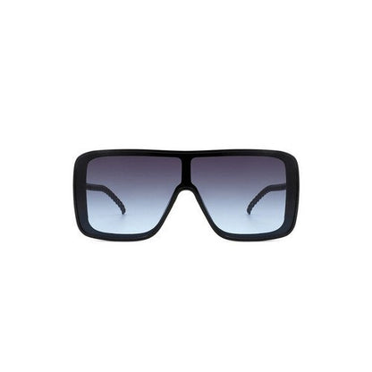 Chain Arm Shield Shades in Black & Grey