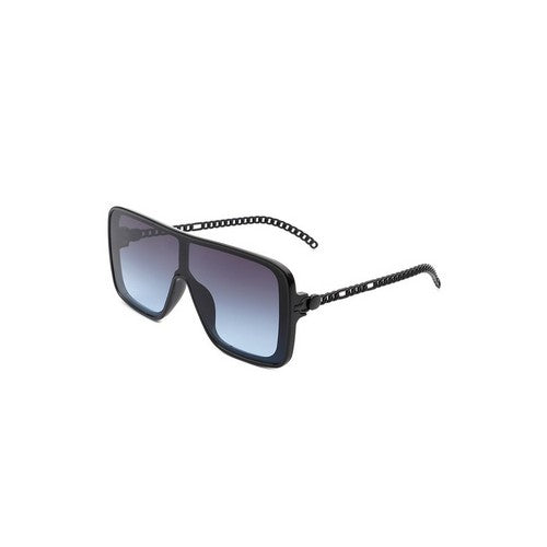 IS-HS2059 Chain Arm Shield Shades in Black & Grey