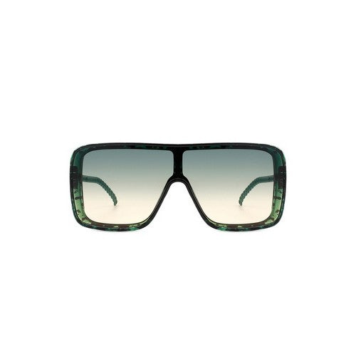 Chain Arm Shield Shades in Green