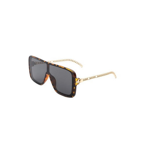 IS-HS2059 Chain Arm Shield Shades in Tortoiseshell