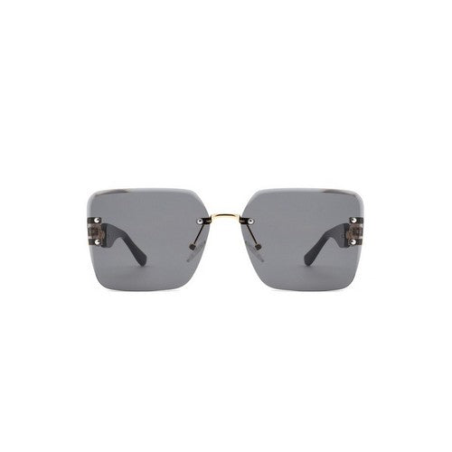 Chain Link Rimless Shades in Black & Black