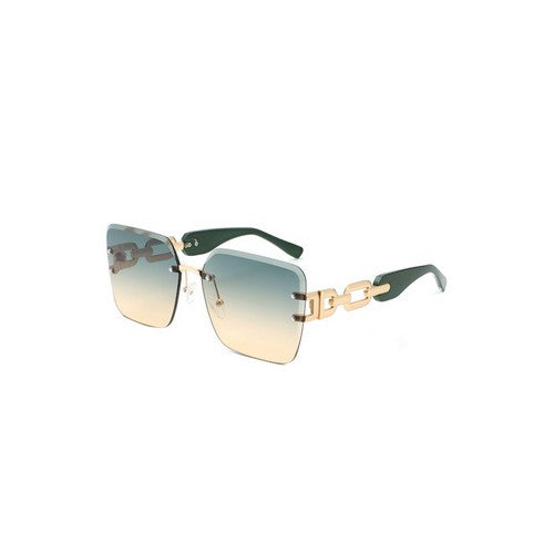 CE-HJ3035 Chain Link Rimless Shades in Green