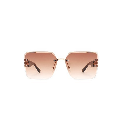 Chain Link Rimless Shades in Tortoiseshell