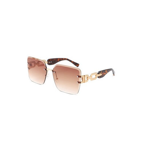 CE-HJ3035 Chain Link Rimless Shades in Tortoiseshell