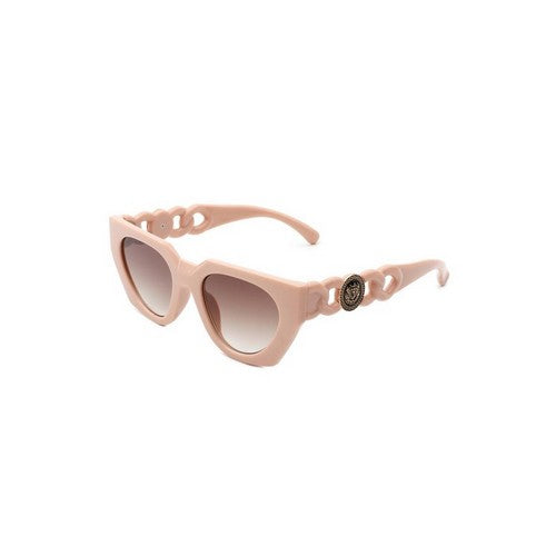 IS-HS1077 Lion Badge Cut Out Arm Shades in Beige