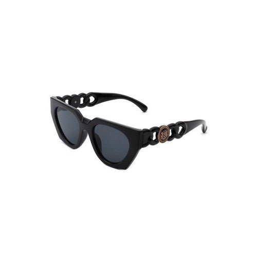 IS-HS1077 Lion Badge Cut Out Arm Shades in Black & Black