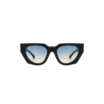 Lion Badge Cut Out Arm Shades in Black & Purple