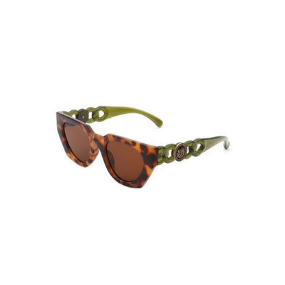 IS-HS1077 Lion Badge Cut Out Arm Shades in Green