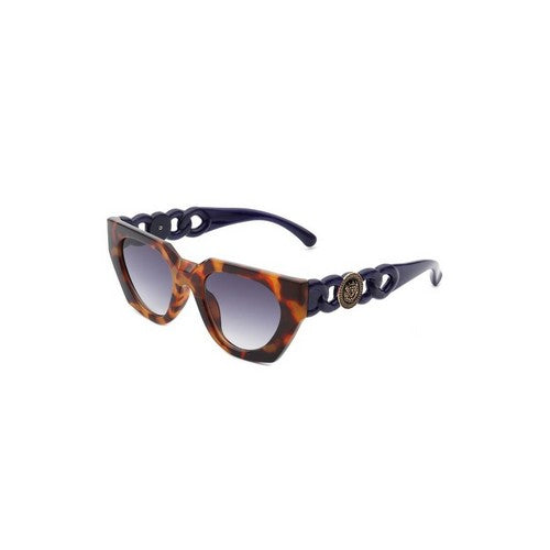Lion Badge Cut Out Arm Shades in Tortoiseshell
