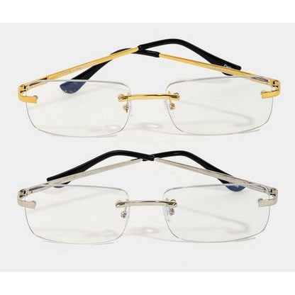 Blue Light Filter Rimless Shades in Gold