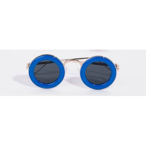5301SUN-SN Acetate Rim Circle Shades in Blue