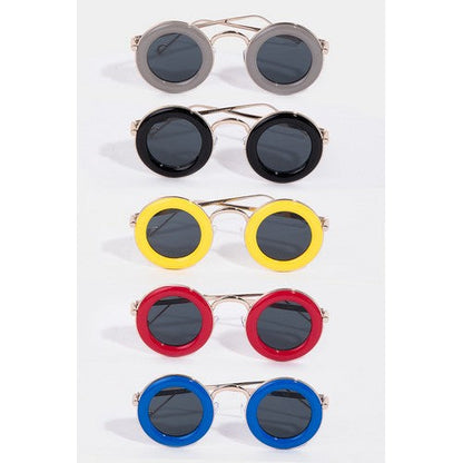 Acetate Rim Circle Shades in Yellow