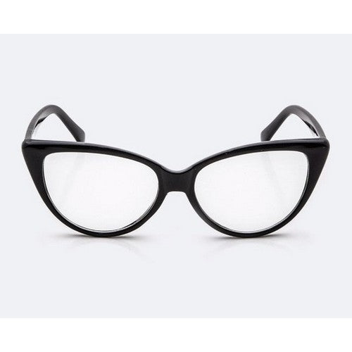 Classic Cat Eye Clear Lens Shades in Black