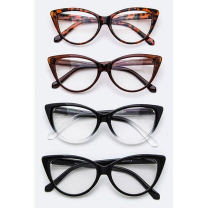 Classic Cat Eye Clear Lens Shades in Clear