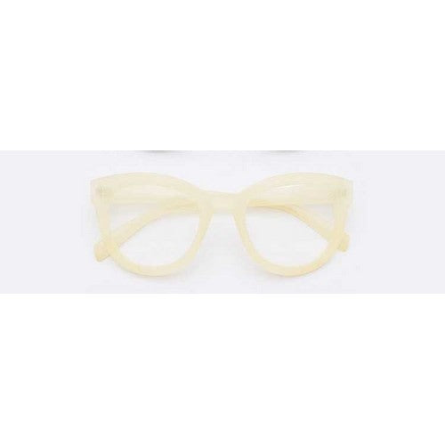 108-80637CLR Classic Optical Round Glasses in Cream
