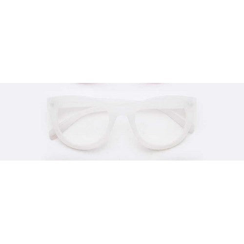 108-80637CLR Classic Optical Round Glasses in White