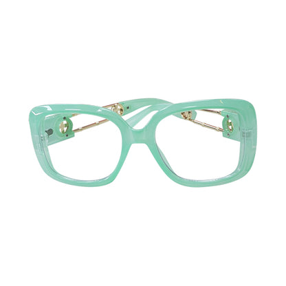 Wheel Emblem Arm Shades in Turquoise Clear Lens