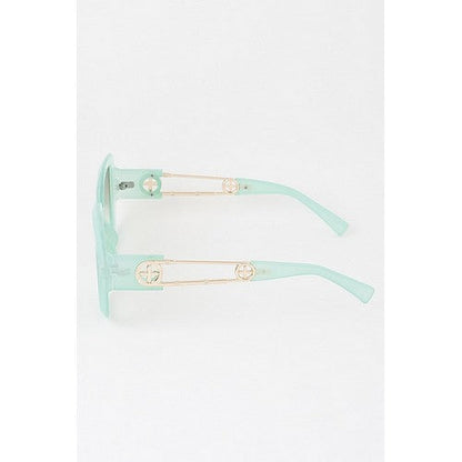 AM89476 Wheel Emblem Arm Shades in Turquoise Dark Lens